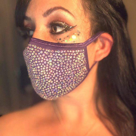Accessories - ✨#5 PURPLE✨Crystal Bling Face Mask